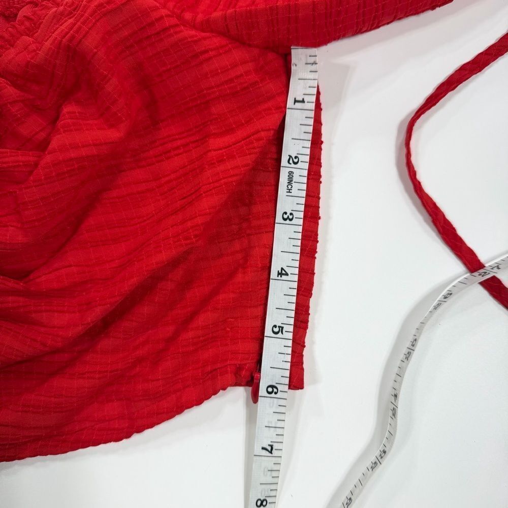 Lulu’s Red Ruched Crop Top – Size M - Picture 9 of 10